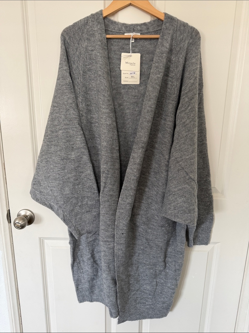 Miracle Heather Gray Open-Front Women's Cardigan